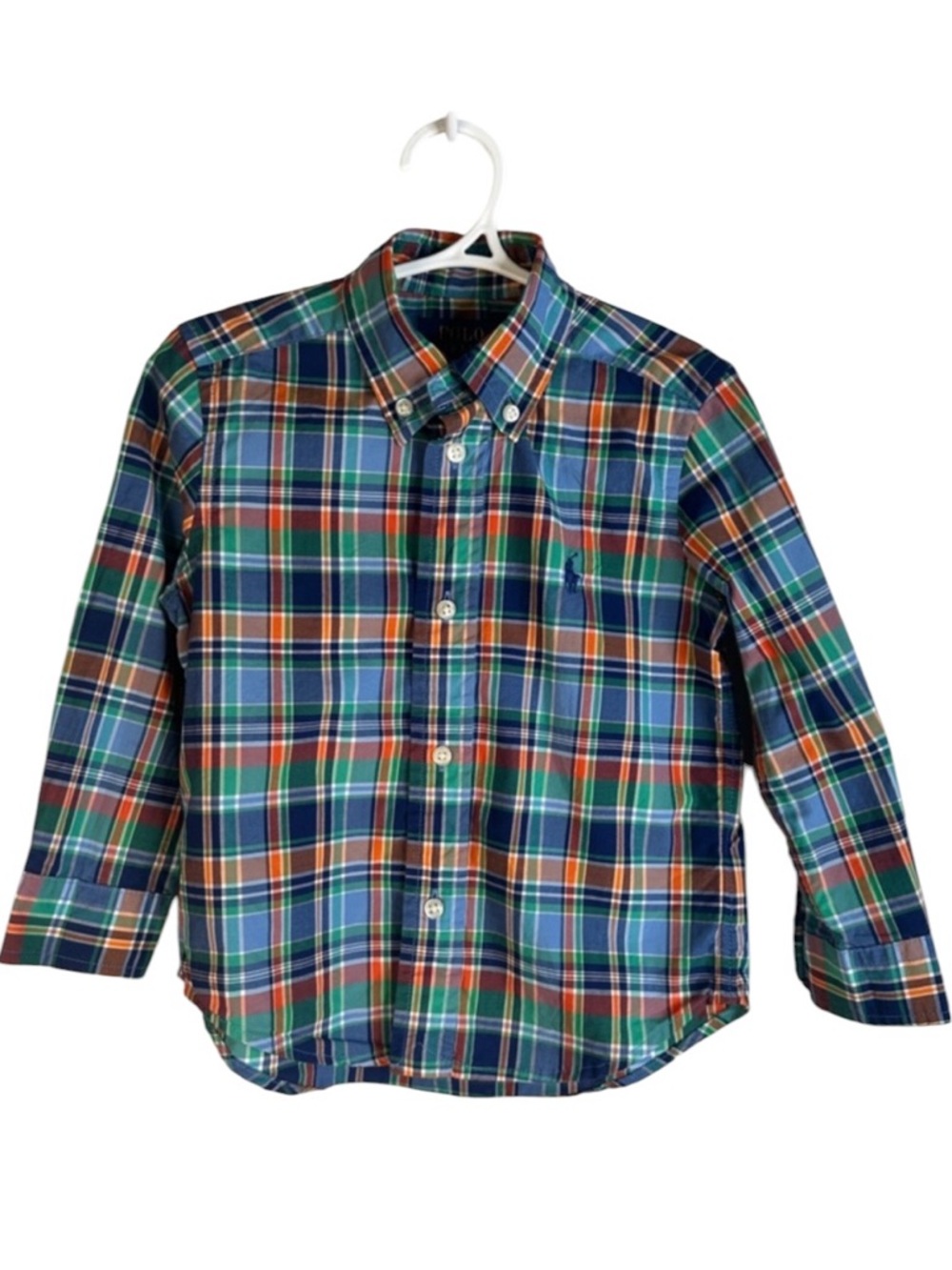 Polo Ralph Lauren Boy's Plaid Classic Button Down Long Sleeve Shirt Size 2T